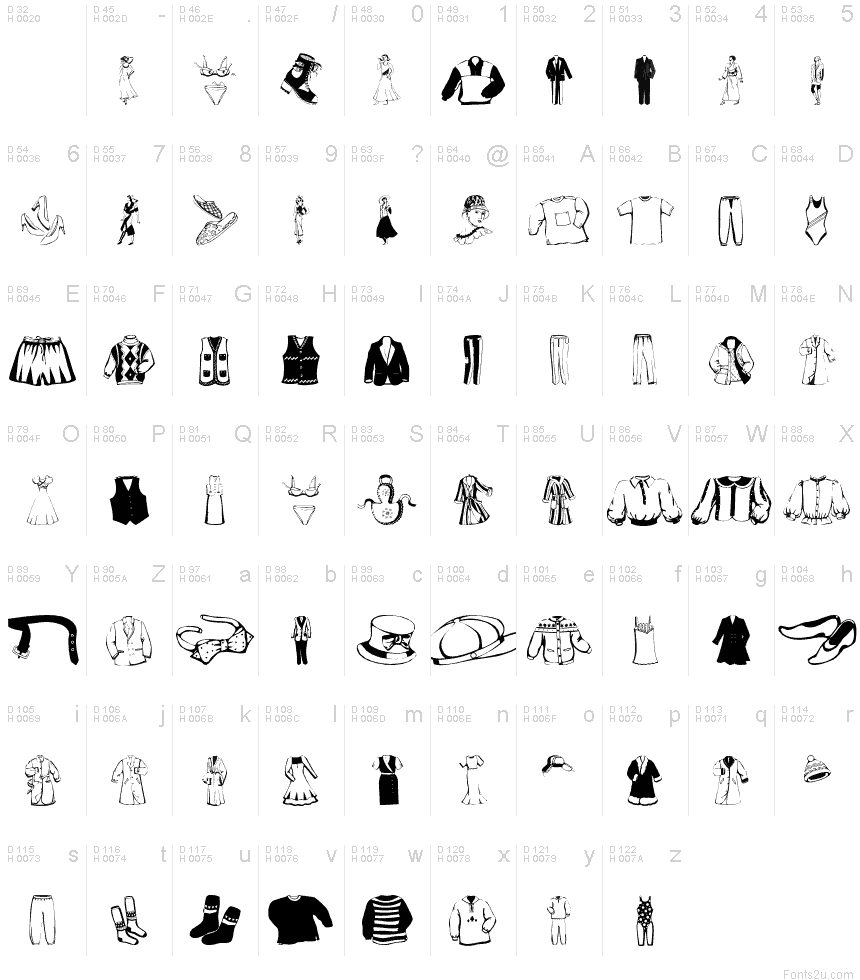 Clothes font