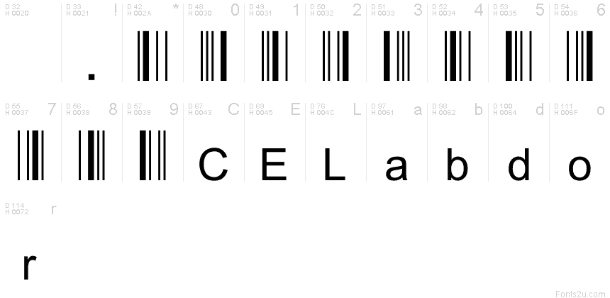 Codabar 123 LE font