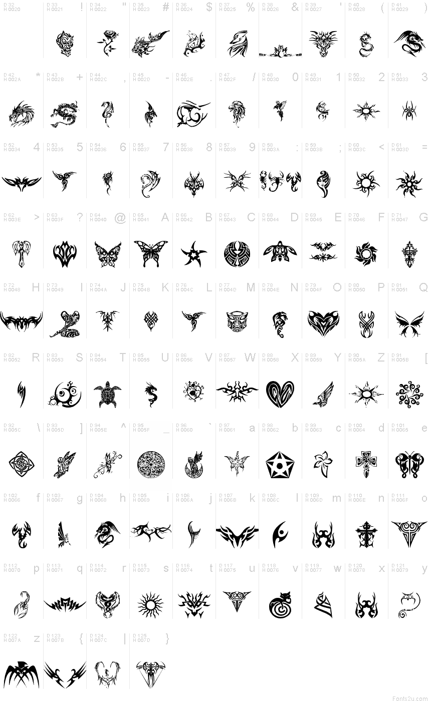 Tribal Tattoo Designs Letters Fonts