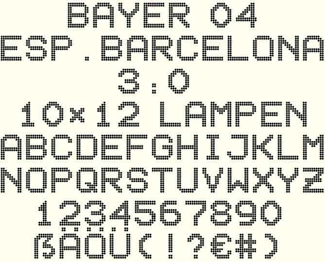 10mal12Lampen Schriftart