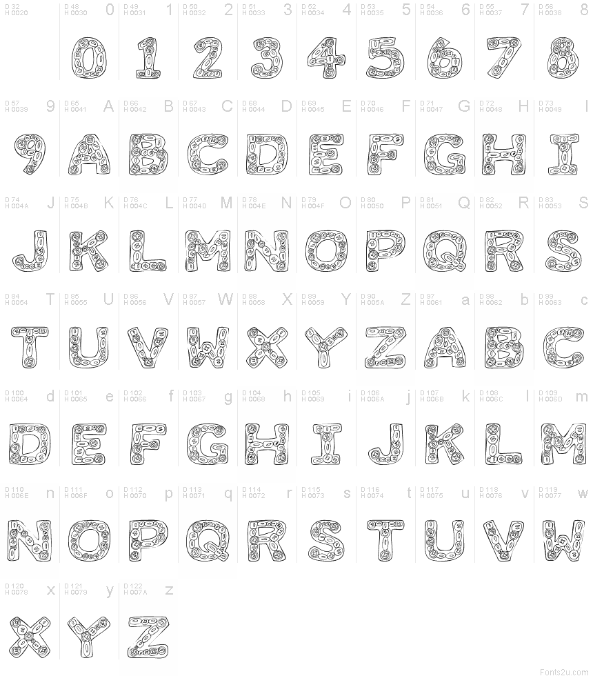 101! Button Mania font