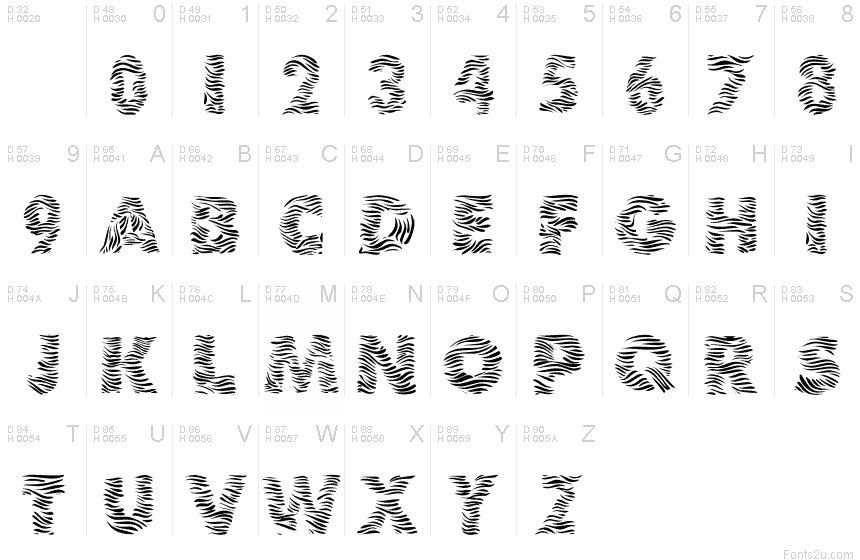 101-zebra-print-font