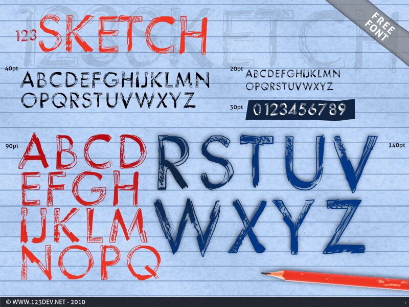 123Sketch Schriftart