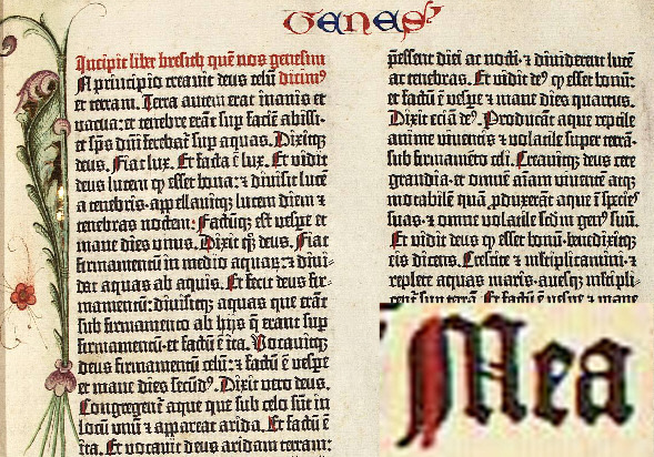 1454 Gutenberg Bibel Schriftart
