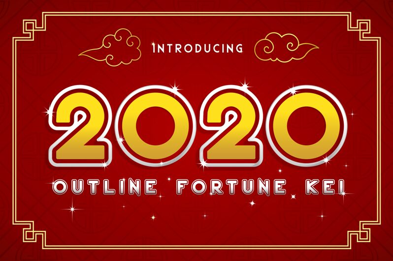 2020 Outline Fortune Kei Schriftart