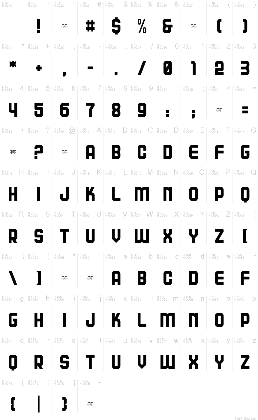 Latin de base - Table de caractères
