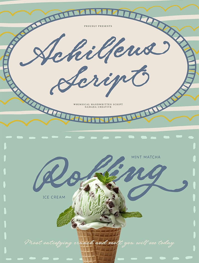 Achilleus Script — Prezentace písma