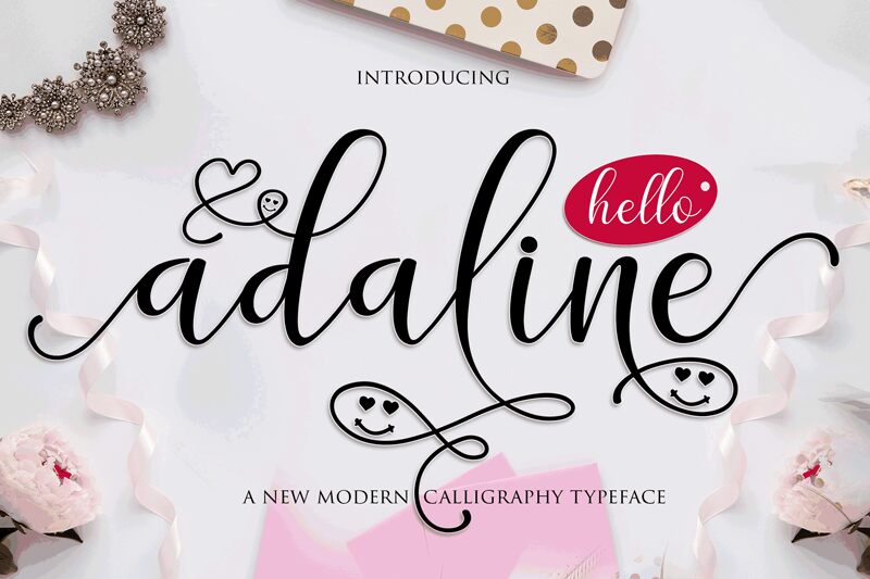 adaline script Schriftart