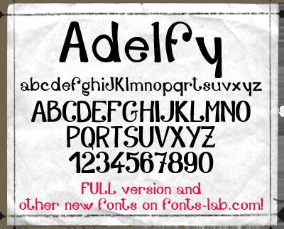 Adelfy_free-version Czcionka