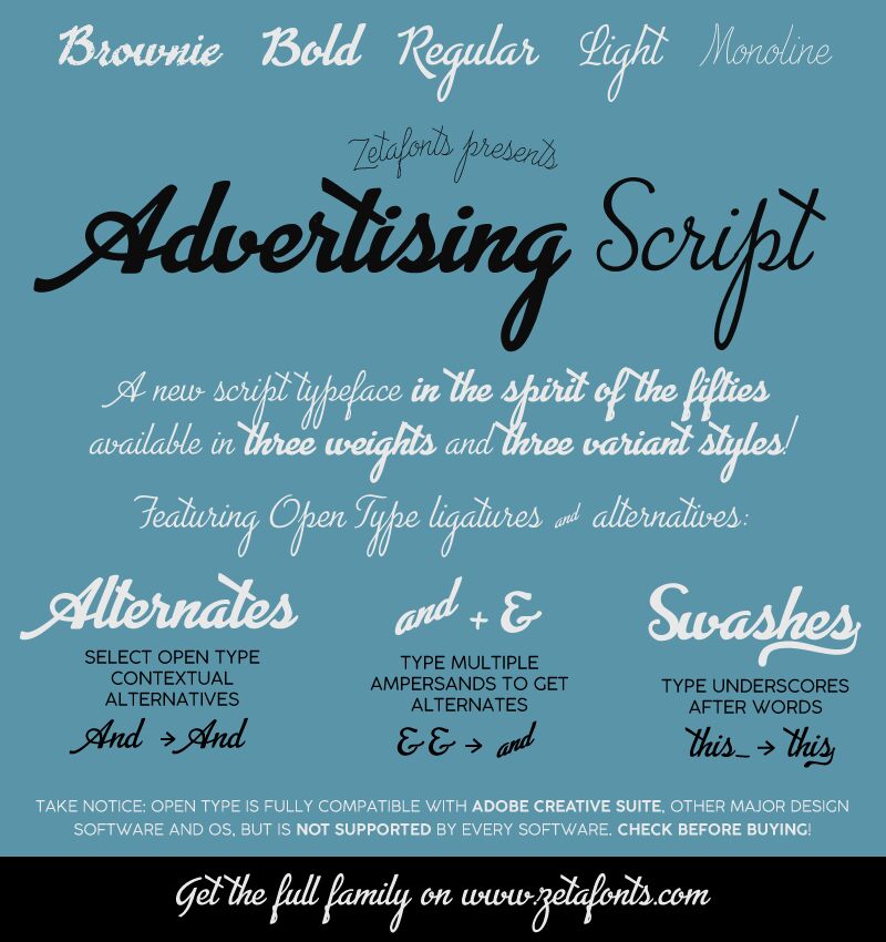 Advertising Script Carattere