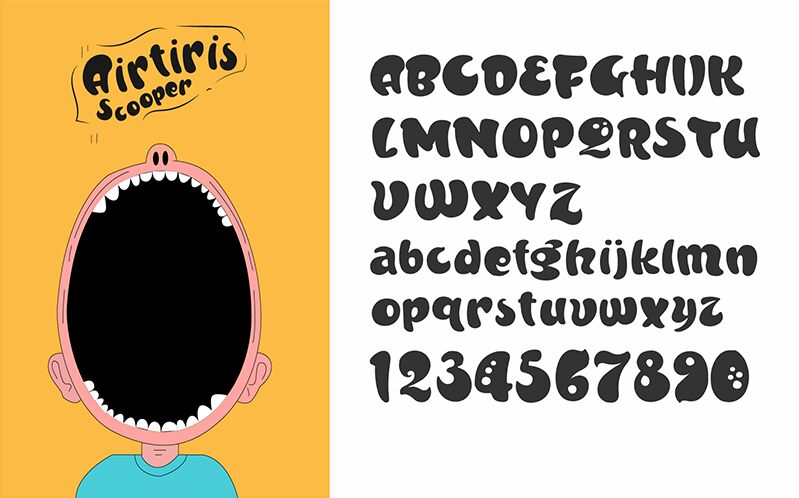 Airitiris Scooper Czcionka