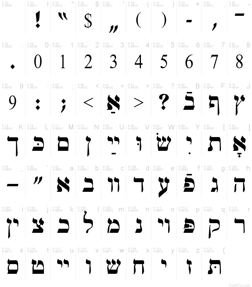 fancy hebrew font