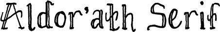 Pré-visualização da fonte Aldor'ath Serif