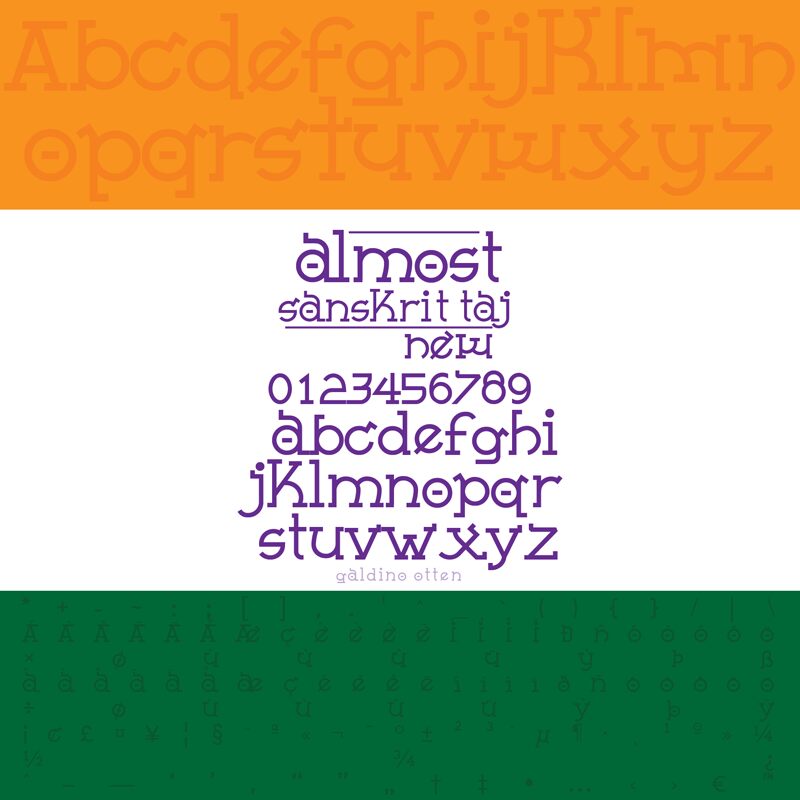 Almost Sanskrit Taj Font