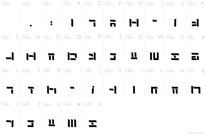 S script. Шрифт Basic Latin.