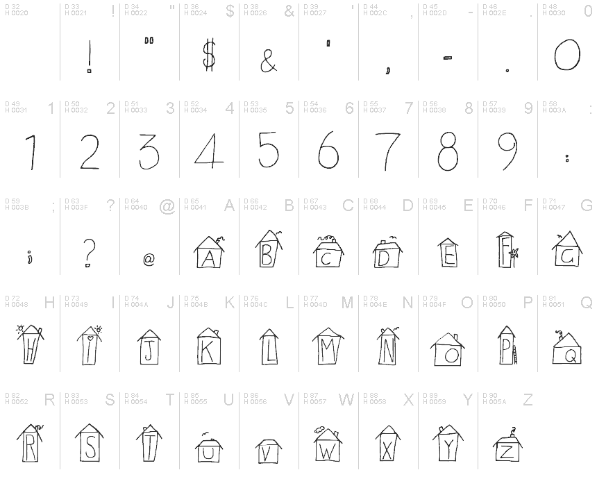 Alphabet Houses Regular font | Fonts2u.com