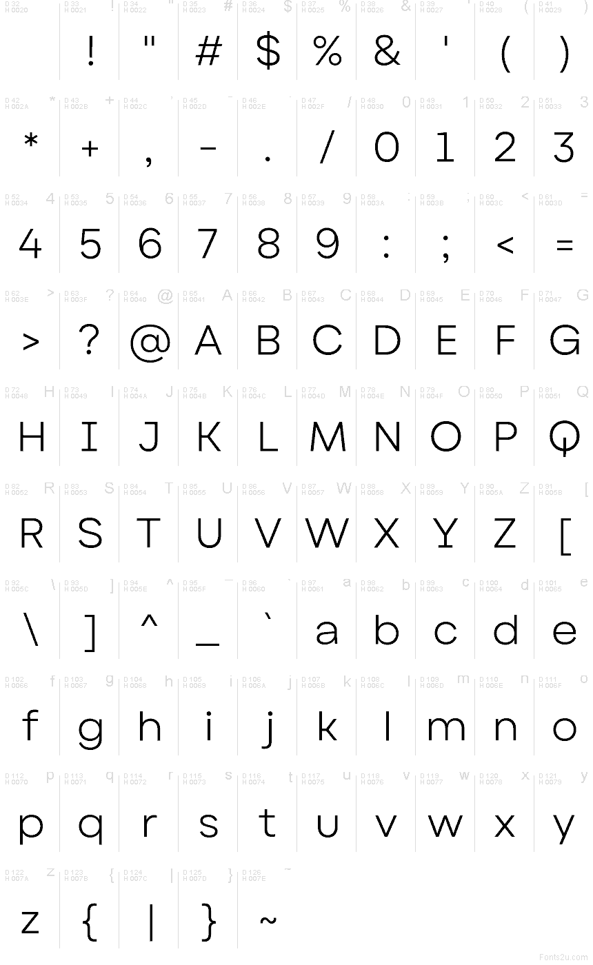 Latin de base - Table de caractères