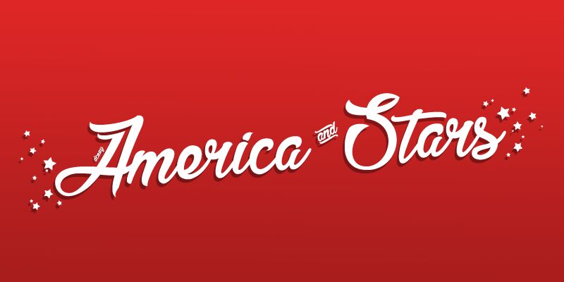 America and Stars Schriftart