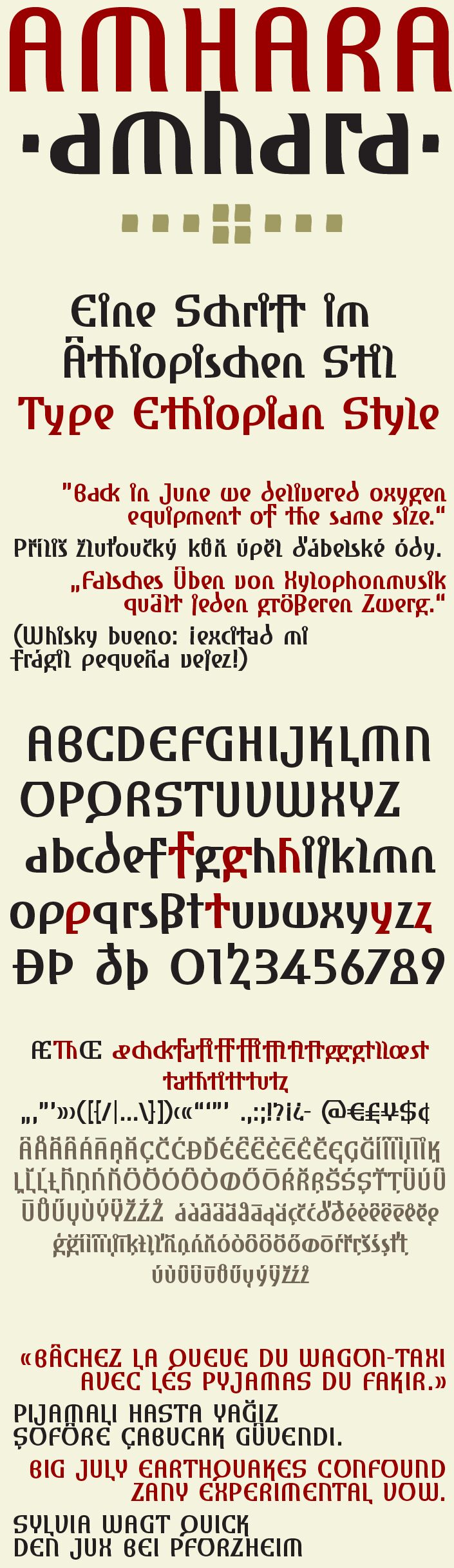 Amhara reduced Schriftart