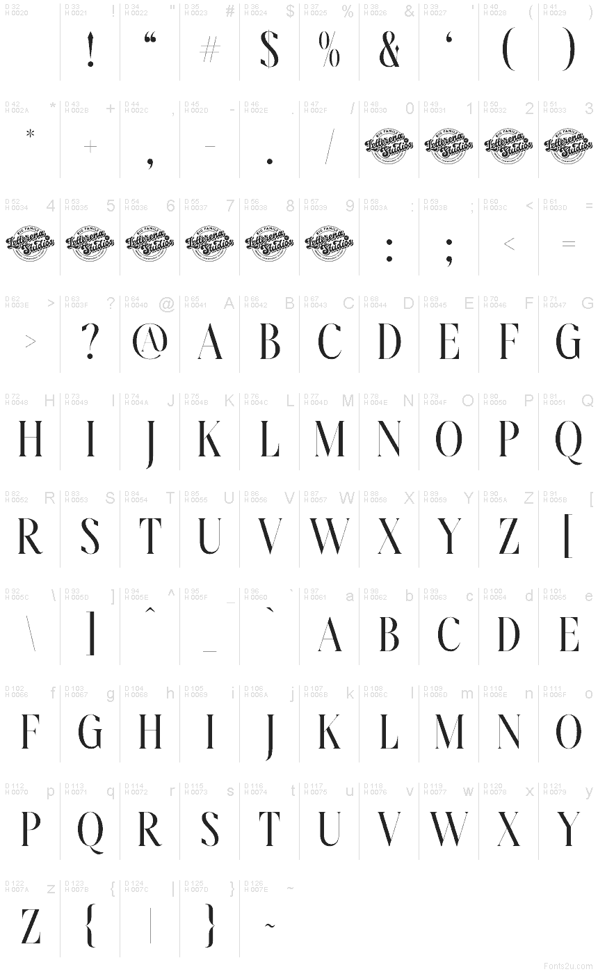Basic Latin - charmap