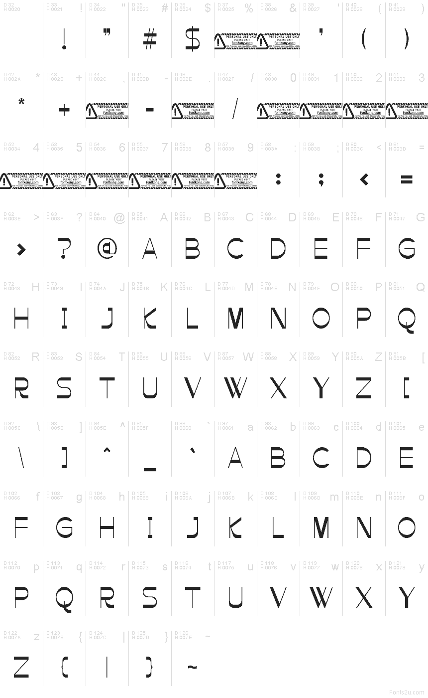 Basis-Lateinisch - Zeichentabelle
