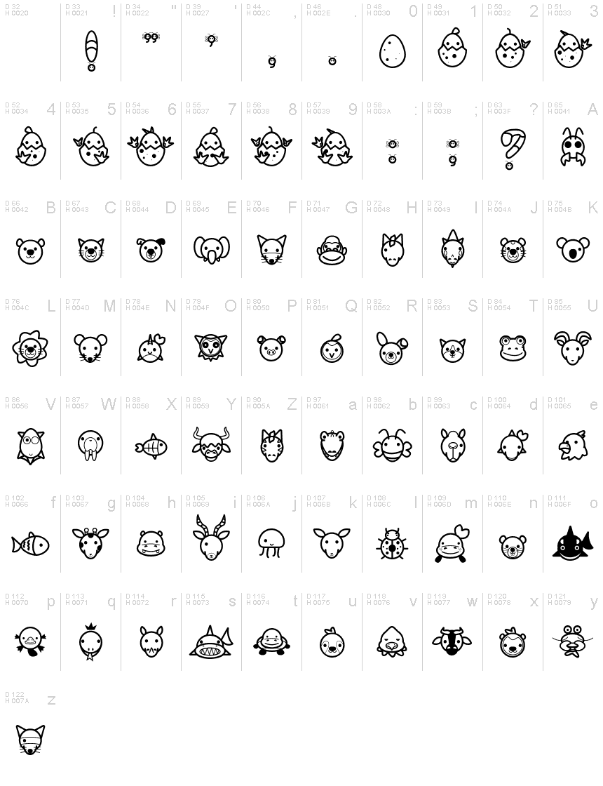 Animal Cute Icon font | Fonts2u.com