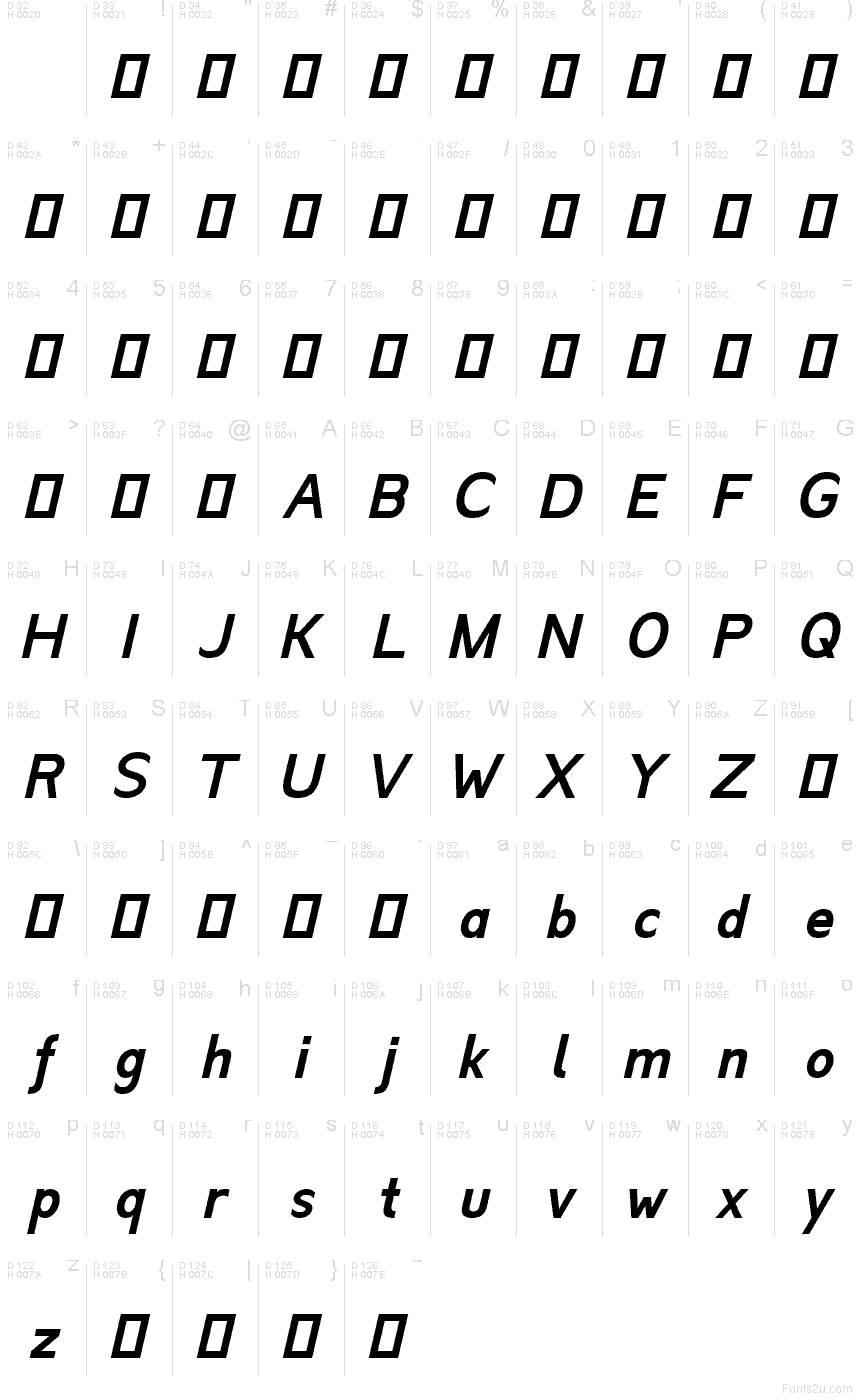 Latin de base - Table de caractères