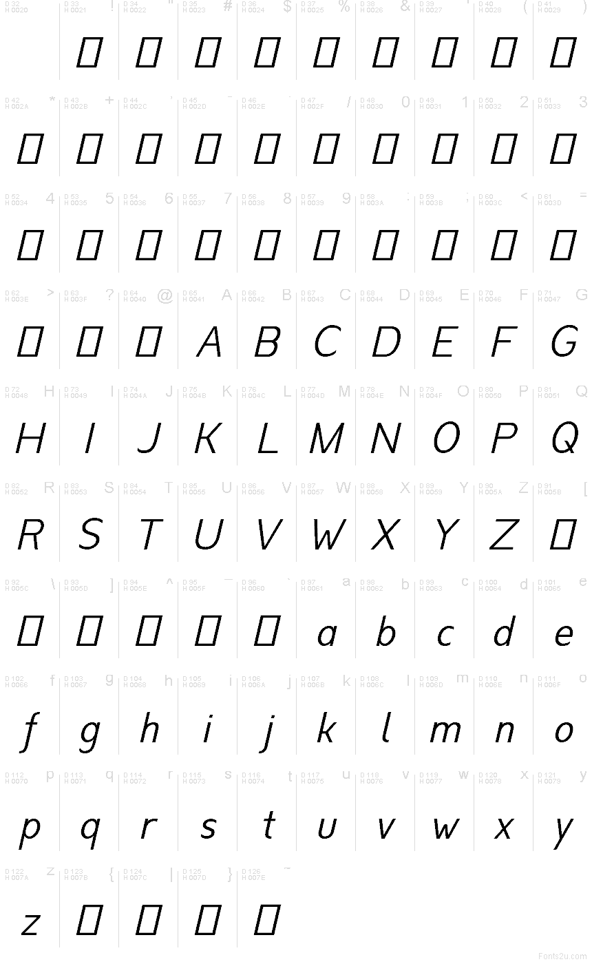 Latin de base - Table de caractères