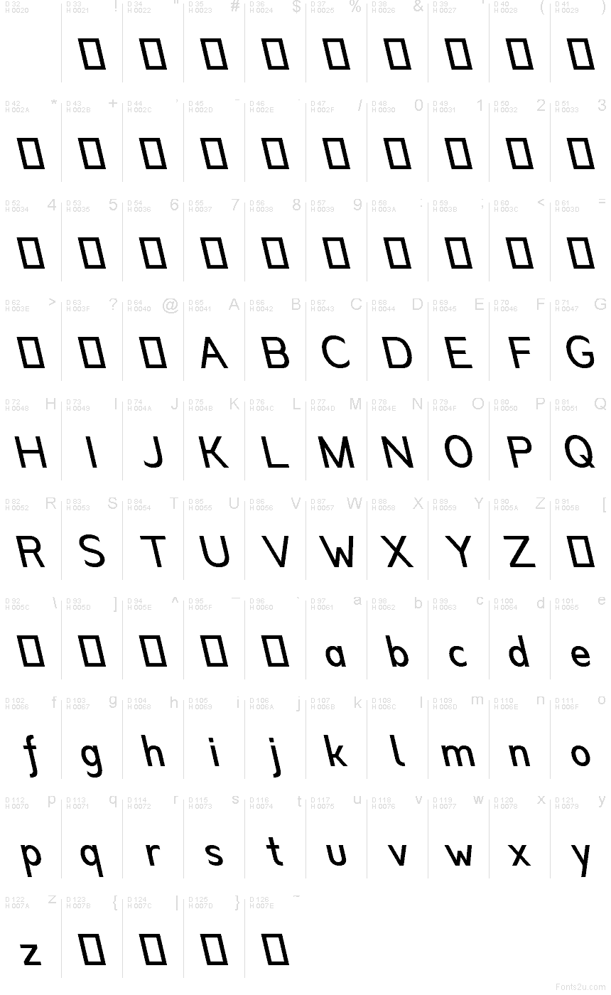 Latin de base - Table de caractères