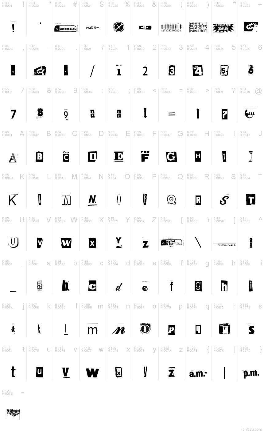 Anonymous Clippings Font