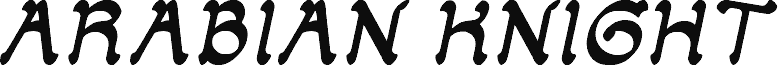 Preview of the ARABIAN KNIGHT Italic font