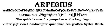 Arpegius Czcionka