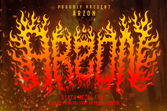 ARZON FIRE Schriftart