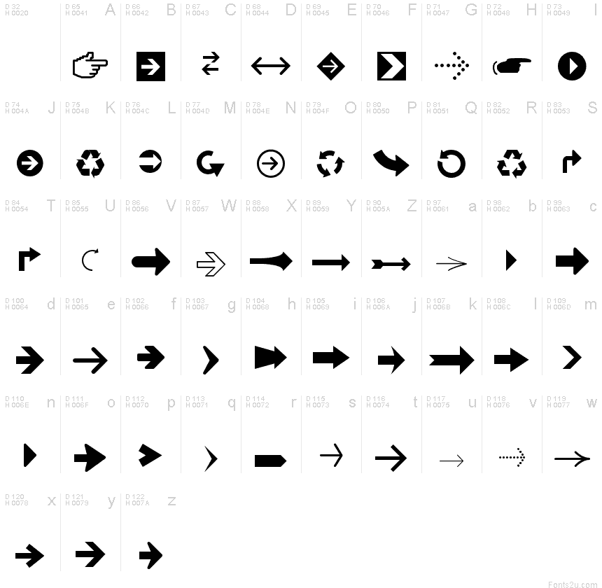 Arrows Tfb Font