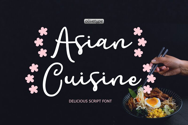 Asian Cuisine Шрифт