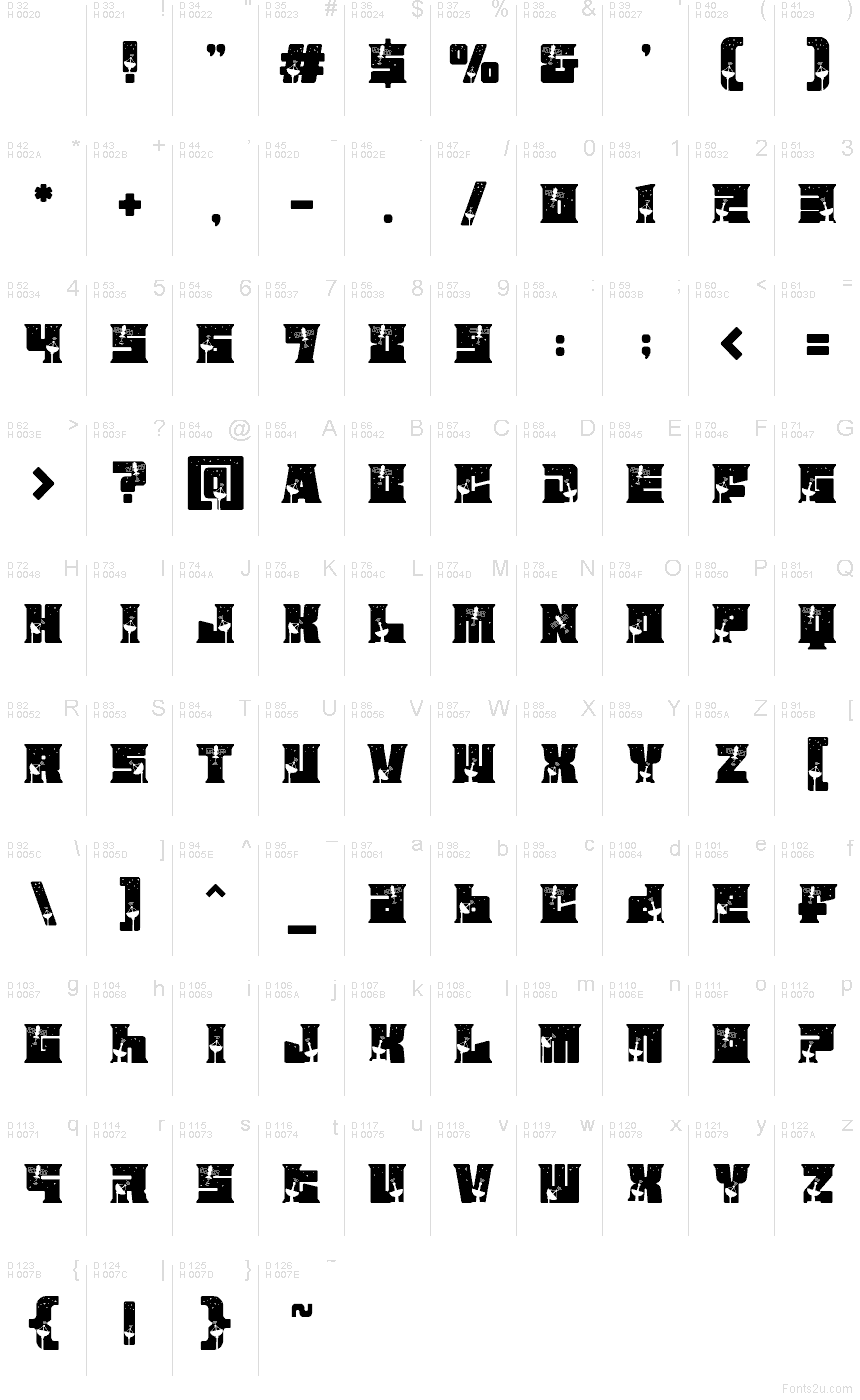 Základní latinka - Tabulka znaků