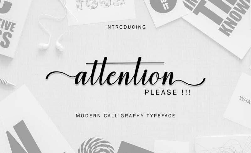attention Schriftart