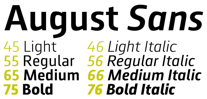 August Sans Schriftart