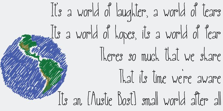 Austie Bost Small World Schriftart