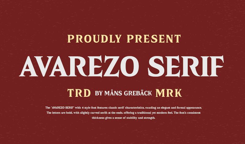 Avarezo Serif Czcionka