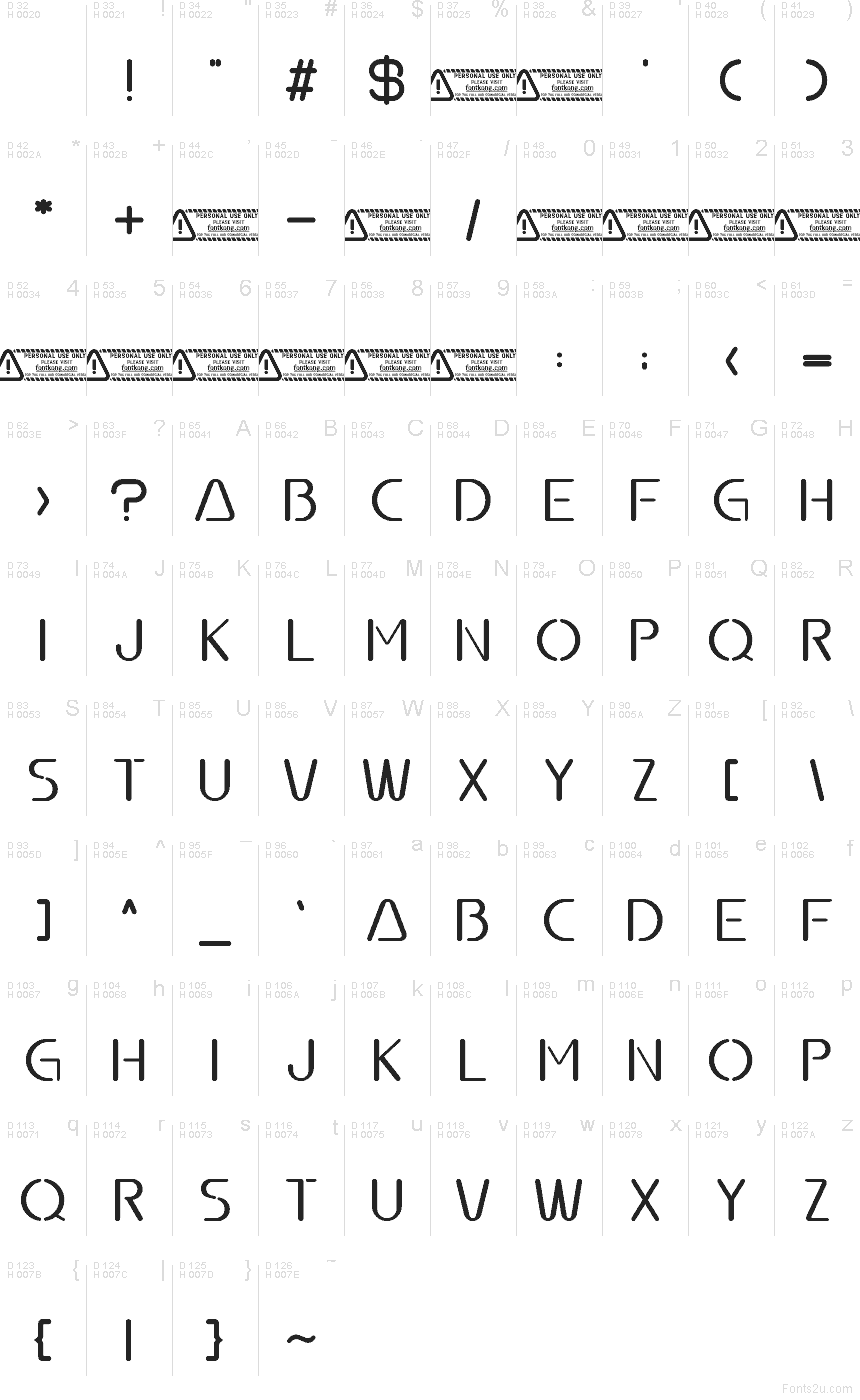 Basic Latin - charmap