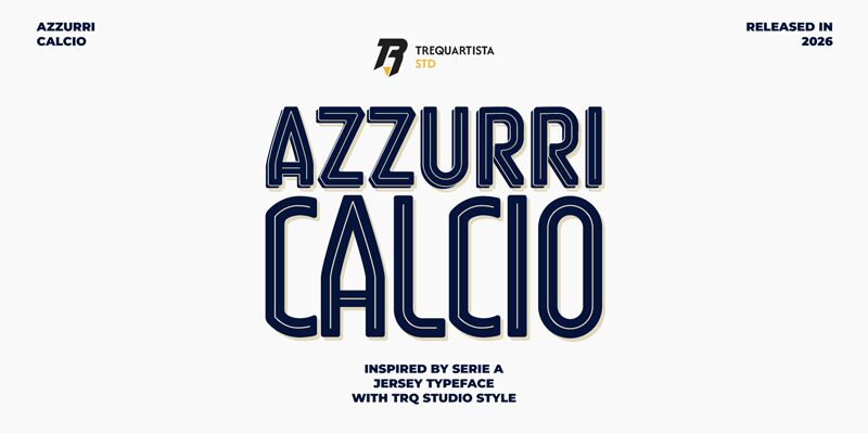 Azzuri Calcio Tall Personal Use 5 — Prezentace písma