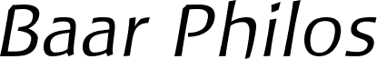 Preview of the Baar Philos Italic font