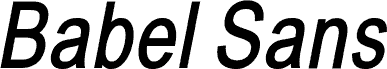 Preview of the BabelSans-BoldOblique font