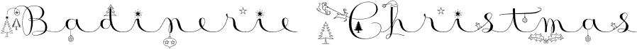 Preview of the Badinerie Christmas font
