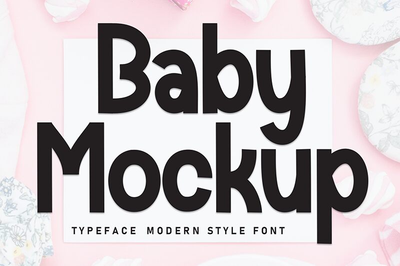 Baby Mockup Czcionka