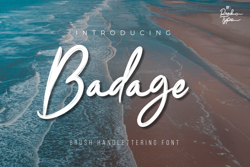 Badage Personal Use font presentation and specimen