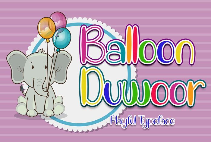 Balloon Duwoor Schriftart