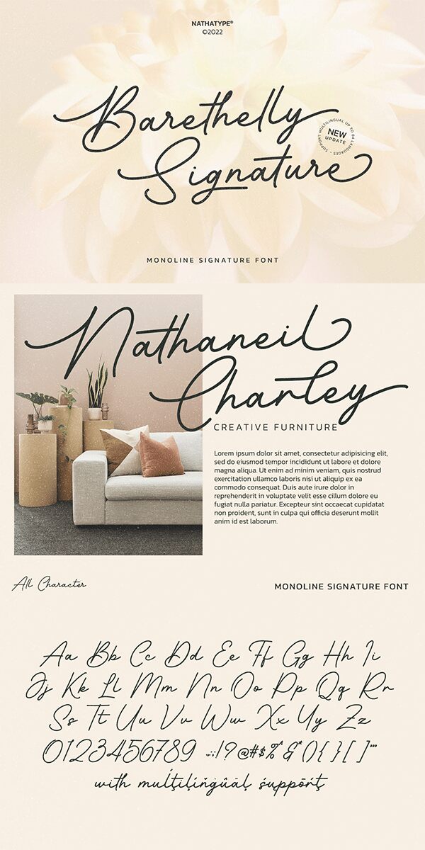 Barethelly Signature Carattere