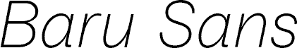 Baru Sans Demo Thin Italic font